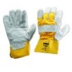 Gloves Heavy Duty Yellow/Grey Leather Large