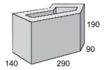 Masonry Block 15-739 Squint 290L x 140W x 190H mm
